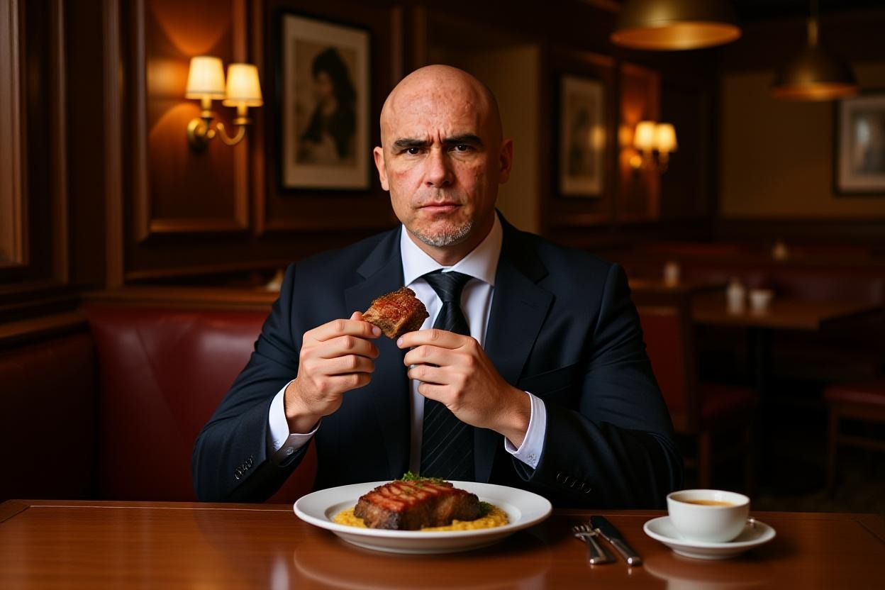 Richard Coutu eating Meat